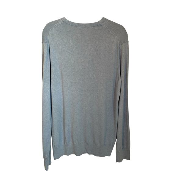 Banana Republic Mens XL Blue V-Neck Sweater Silk Cotton Cashmere Blend - Picture 2 of 7